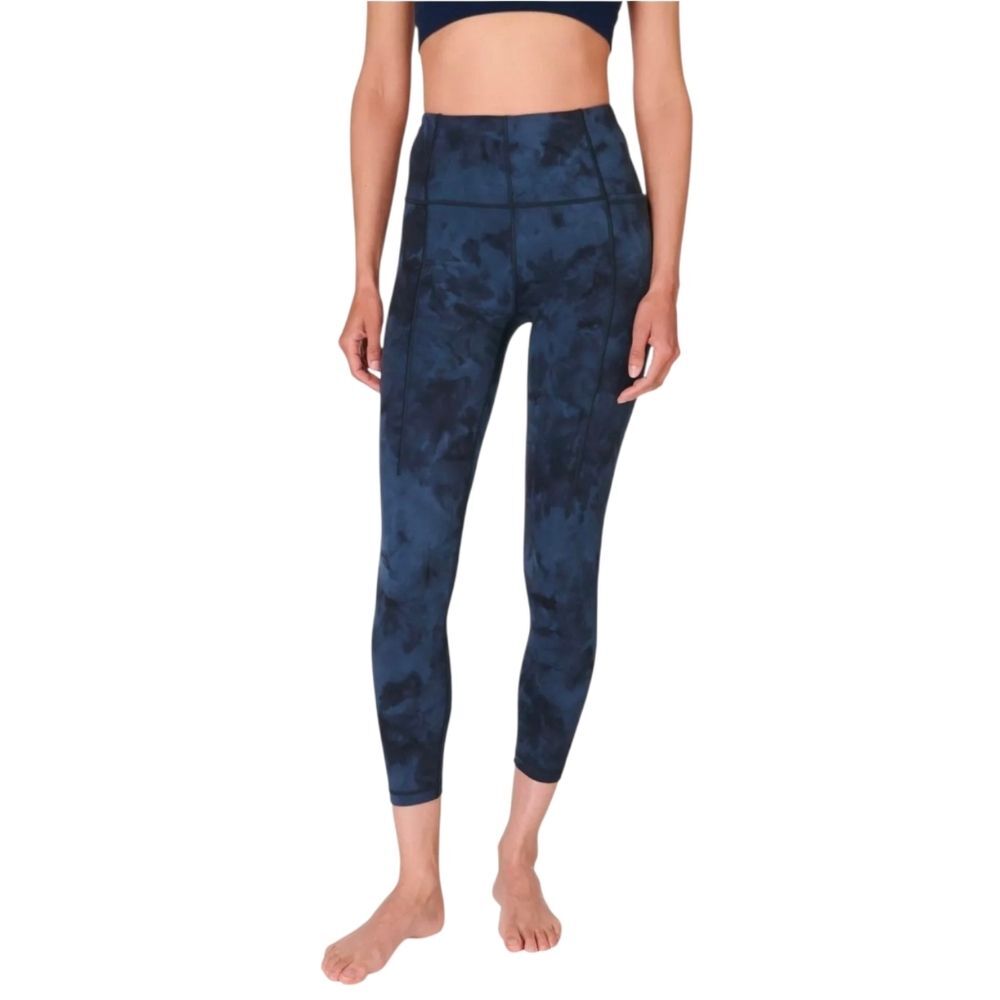 Sweaty Betty Navy Blue Spray Dye Power Workout Leggings, Size Small